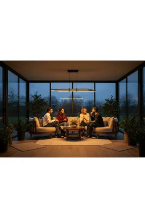 Cosmo Füme Lineer LED Sarkıt Avize – Kumandalı Dim Edilebilir – Yukarı & Aşağı Işık - 6500K