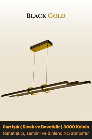 Cosmo Gold Lineer LED Sarkıt Avize – Kumandalı Dim Edilebilir – Yukarı & Aşağı Işık - 3000K