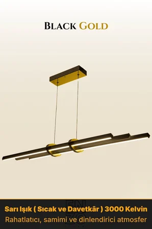 Cosmo Gold Lineer LED Sarkıt Avize – Kumandalı Dim Edilebilir – Yukarı & Aşağı Işık - 3000K