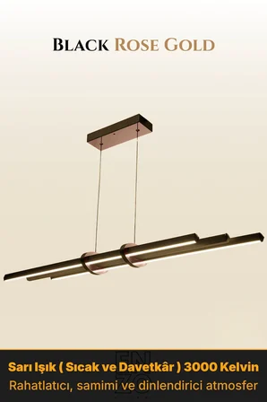 Cosmo Rose Gold Lineer LED Sarkıt Avize – Kumandalı Dim Edilebilir – Yukarı & Aşağı Işık - 3000K