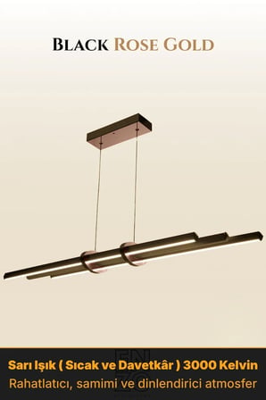 Cosmo Rose Gold Lineer LED Sarkıt Avize – Kumandalı Dim Edilebilir – Yukarı & Aşağı Işık - 3000K