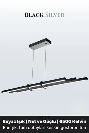 Cosmo Silver Lineer LED Sarkıt Avize – Kumandalı Dim Edilebilir – Yukarı & Aşağı Işık - 3000K
