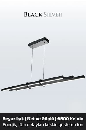 Cosmo Silver Lineer LED Sarkıt Avize – Kumandalı Dim Edilebilir – Yukarı & Aşağı Işık - 6500K