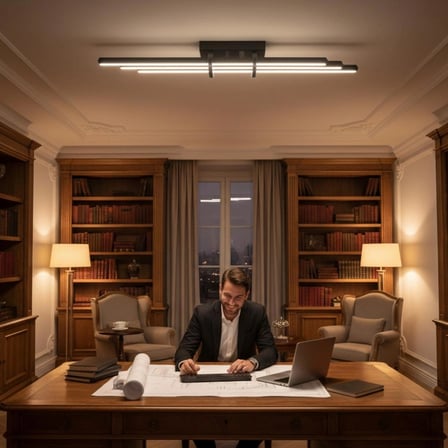 Cosmo Silver Lineer LED Sarkıt Avize – Kumandalı Dim Edilebilir – Yukarı & Aşağı Işık - 6500K