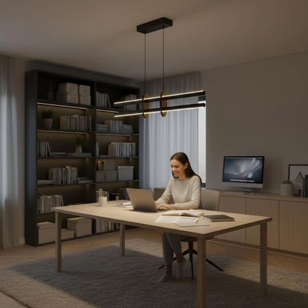 Halo Füme Lineer LED Sarkıt Avize – Kumandalı Dim Edilebilir – Yukarı & Aşağı Işık - 6500K