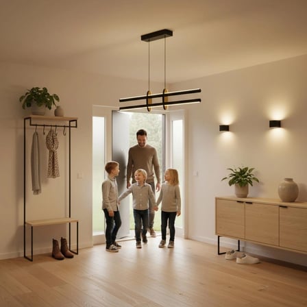 Halo Gold Lineer LED Sarkıt Avize – Kumandalı Dim Edilebilir – Yukarı & Aşağı Işık - 4000K