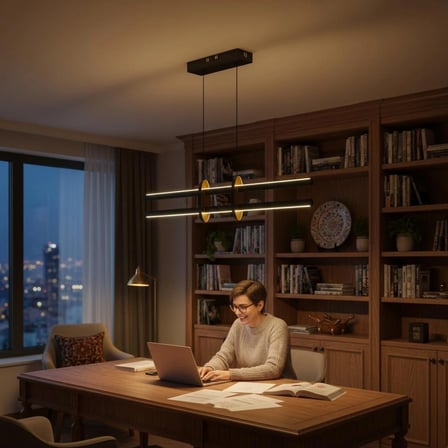 Halo Rose Gold Lineer LED Sarkıt Avize – Kumandalı Dim Edilebilir – Yukarı & Aşağı Işık - 3000K