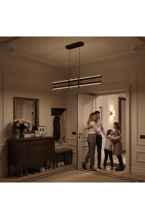 Halo Silver Lineer LED Sarkıt Avize – Kumandalı Dim Edilebilir – Yukarı & Aşağı Işık - 3000K
