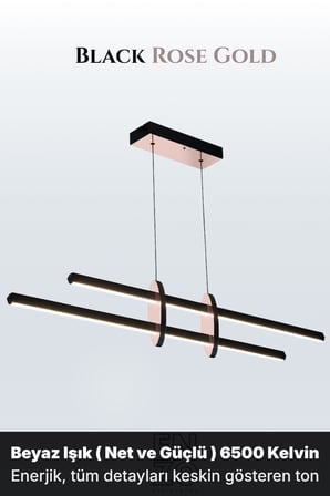 Enzo Light Halo Modern Salon & Yaşam Alanı Çift Yönlü Sarkıt Avize Rose Gold Kumandalı