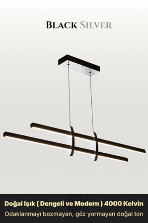 Enzo Light Halo Ofis & Çalışma Masası Kumandalı Lineer Sarkıt Silver