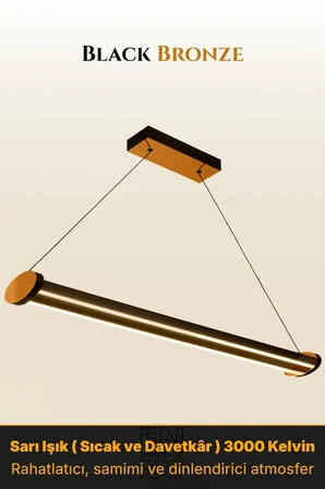 Mira Bronz Lineer LED Sarkıt Avize – Kumandalı Dim Edilebilir – Aşağı Işık - 6500K