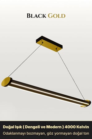 Mira Gold Lineer LED Sarkıt Avize – Kumandalı Dim Edilebilir – Aşağı Işık - 4000K