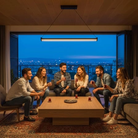 Mira Rose Gold Lineer LED Sarkıt Avize – Kumandalı Dim Edilebilir – Aşağı Işık - 3000K