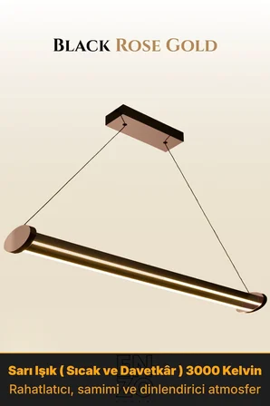 Mira Rose Gold Lineer LED Sarkıt Avize – Kumandalı Dim Edilebilir – Aşağı Işık - 6500K
