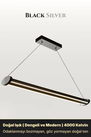Mira Silver Lineer LED Sarkıt Avize – Kumandalı Dim Edilebilir – Aşağı Işık - 3000K