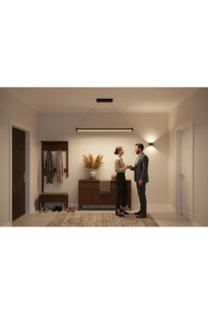 Mira Silver Lineer LED Sarkıt Avize – Kumandalı Dim Edilebilir – Aşağı Işık - 3000K