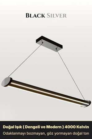 Mira Silver Lineer LED Sarkıt Avize – Kumandalı Dim Edilebilir – Aşağı Işık - 4000K