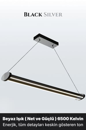 Mira Silver Lineer LED Sarkıt Avize – Kumandalı Dim Edilebilir – Aşağı Işık - 6500K
