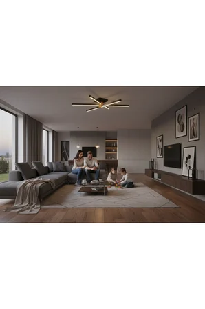 Nova 6 Bronz LED Tavan Avize – Kumandalı Dim Edilebilir – Aşağı Işık - 6500K