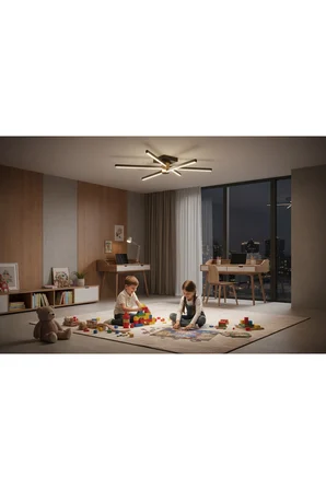 Nova 6 Füme LED Tavan Avize – Kumandalı Dim Edilebilir – Aşağı Işık - 6500K