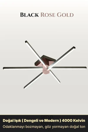 Nova 6 Rose Gold LED Tavan Avize – Kumandalı Dim Edilebilir – Aşağı Işık - 3000K
