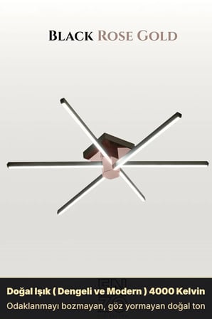 Nova 6 Rose Gold LED Tavan Avize – Kumandalı Dim Edilebilir – Aşağı Işık - 4000K