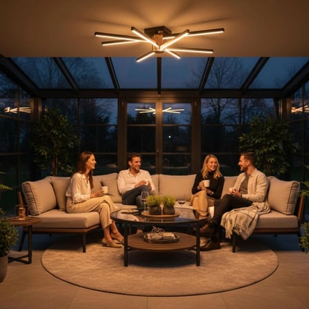Nova 8 Füme LED Tavan Avize – Kumandalı Dim Edilebilir – Aşağı Işık - 3000K