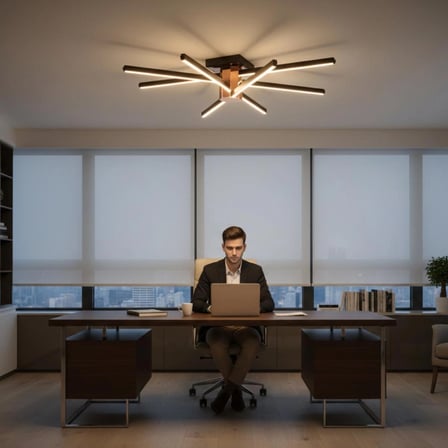Nova 8 Füme LED Tavan Avize – Kumandalı Dim Edilebilir – Aşağı Işık - 6500K