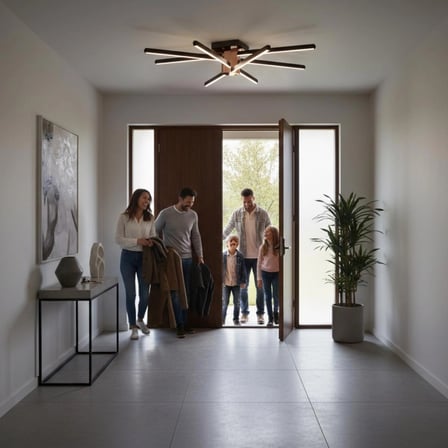 Nova 8 Füme LED Tavan Avize – Kumandalı Dim Edilebilir – Aşağı Işık - 6500K