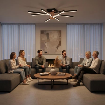 Nova 8 Rose Gold LED Tavan Avize – Kumandalı Dim Edilebilir – Aşağı Işık - 4000K