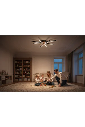 Nova 8 Silver LED Tavan Avize – Kumandalı Dim Edilebilir – Aşağı Işık - 3000K