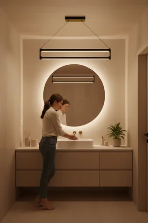 orion bronz lineer led sarkıt avize – kumandalı dim edilebilir – aşağı işık - 3000k