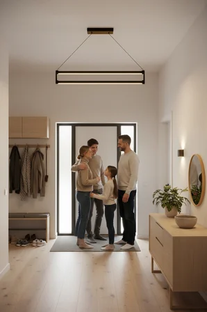orion bronz lineer led sarkıt avize – kumandalı dim edilebilir – aşağı işık - 6500k