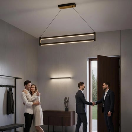 orion füme lineer led sarkıt avize – kumandalı dim edilebilir – aşağı işık - 6500k