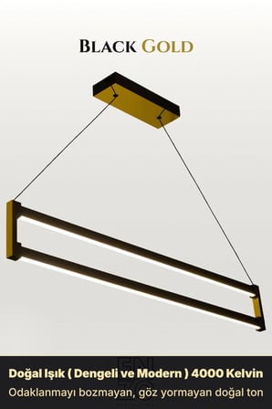 orion gold lineer led sarkıt avize – kumandalı dim edilebilir – aşağı işık - 4000k