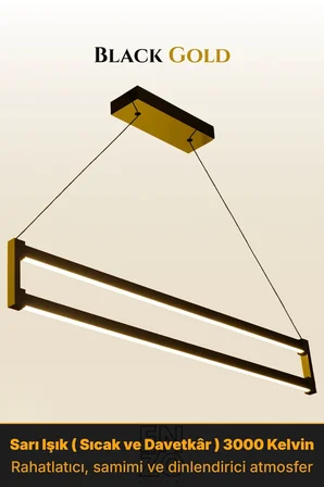 orion gold lineer led sarkıt avize – kumandalı dim edilebilir – aşağı işık - 4000k