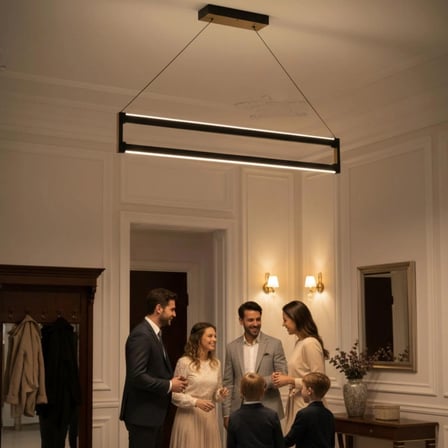 Orion Bronz Lineer LED Sarkıt Avize – Kumandalı Dim Edilebilir – Yukarı & Aşağı Işık - 4000K