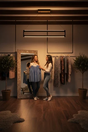 Orion Füme Lineer LED Sarkıt Avize – Kumandalı Dim Edilebilir – Yukarı & Aşağı Işık - 6500K