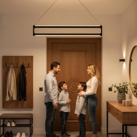 Orion Rose Gold Lineer LED Sarkıt Avize – Kumandalı Dim Edilebilir – Yukarı & Aşağı Işık - 3000K