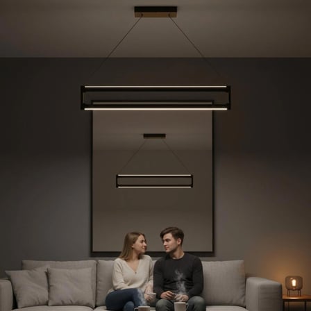 Orion Rose Gold Lineer LED Sarkıt Avize – Kumandalı Dim Edilebilir – Yukarı & Aşağı Işık - 4000K
