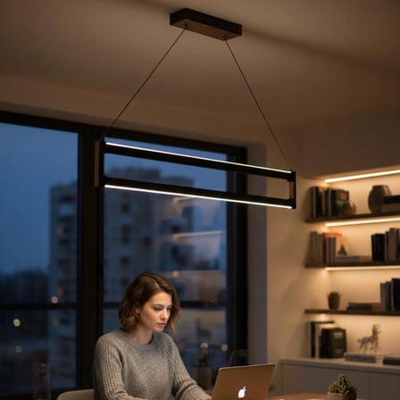 Orion Rose Gold Lineer LED Sarkıt Avize – Kumandalı Dim Edilebilir – Yukarı & Aşağı Işık - 4000K