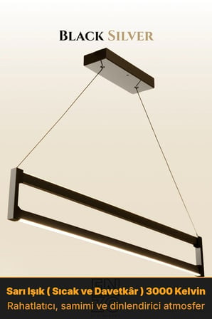 Orion Silver Lineer LED Sarkıt Avize – Kumandalı Dim Edilebilir – Yukarı & Aşağı Işık - 3000K