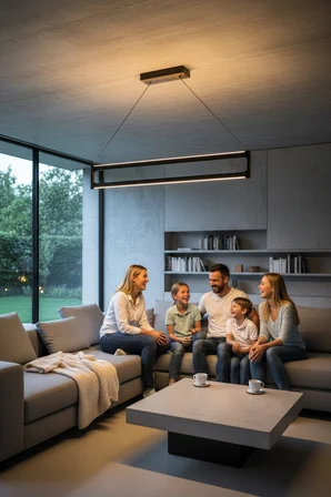 Orion Silver Lineer LED Sarkıt Avize – Kumandalı Dim Edilebilir – Yukarı & Aşağı Işık - 3000K