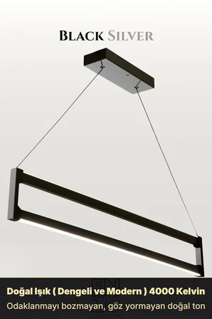 Orion Silver Lineer LED Sarkıt Avize – Kumandalı Dim Edilebilir – Yukarı & Aşağı Işık - 6500K