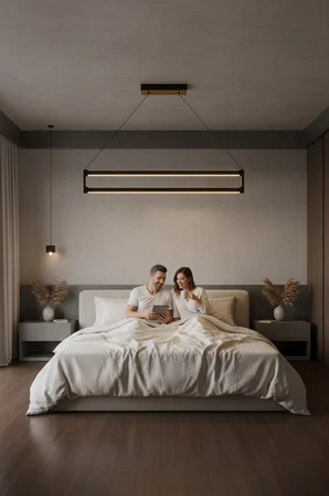 orion rose gold lineer led sarkıt avize – kumandalı dim edilebilir – aşağı işık - 3000k