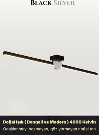 UnoP Silver LED Tavan Avize – Kumandalı Dim Edilebilir – Aşağı Işık - 4000K