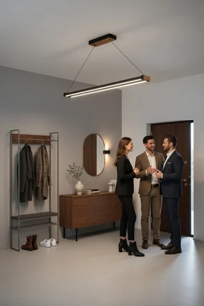 vega bronz lineer led sarkıt avize – kumandalı dim edilebilir – aşağı işık - 4000k