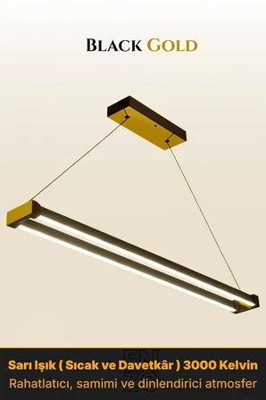 vega gold lineer led sarkıt avize – kumandalı dim edilebilir – aşağı işık - 3000k