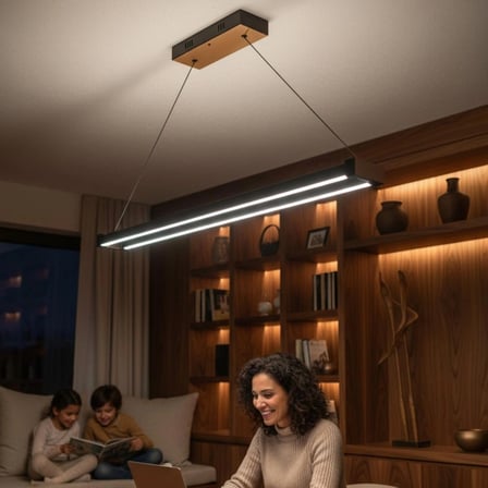 vega gold lineer led sarkıt avize – kumandalı dim edilebilir – aşağı işık - 6500k