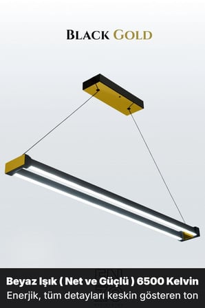 vega gold lineer led sarkıt avize – kumandalı dim edilebilir – aşağı işık - 6500k